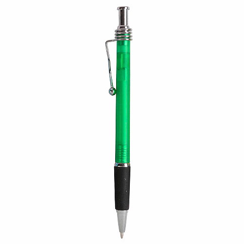 Snap pen with frosted barrel, metal wavy clip and rubberised grip 2