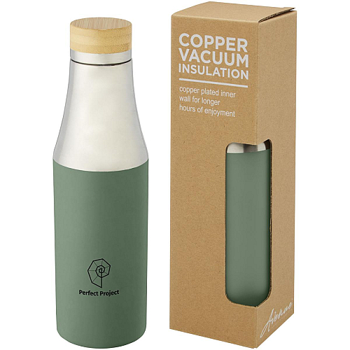 Hulan 540 ml copper vacuum insulated stainless steel bottle with bamboo lid 2