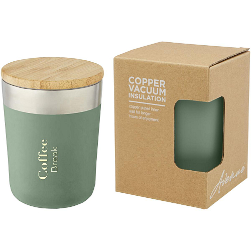 Lagan 330 ml copper vacuum insulated stainless steel tumbler with bamboo lid 3