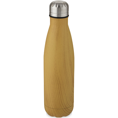 Cove 500 ml vacuum insulated stainless steel bottle with wood print 1