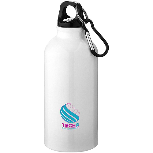 Oregon 400 ml RCS certified recycled aluminium water bottle with carabiner 2