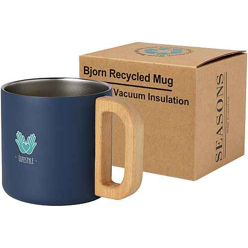 Bjorn 360 ml RCS certified recycled stainless steel mug with copper vacuum insulation 2