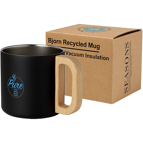 Bjorn 360 ml RCS certified recycled stainless steel mug with copper vacuum insulation 2