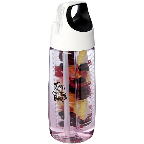 HydroFruit 700 ml recycled plastic sport bottle with flip lid and infuser 2