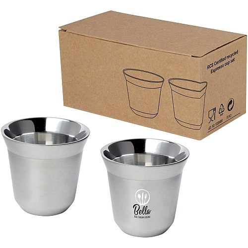 Duo 80 ml RCS certified stainless steel espresso cup set  2