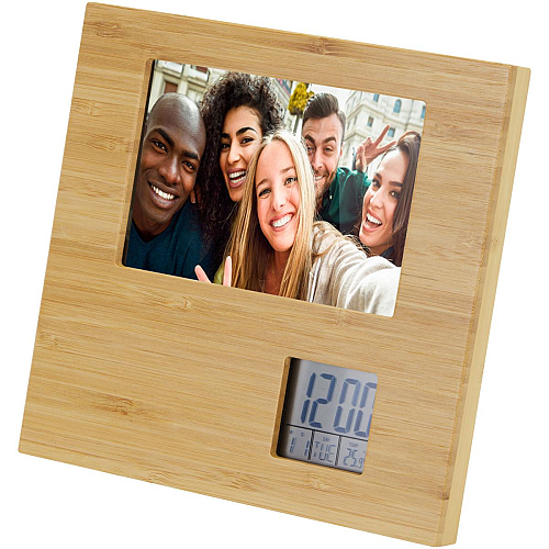 Sasa bamboo photo frame with thermometer 1