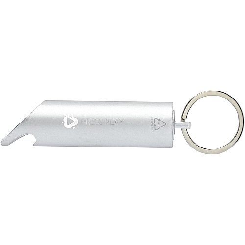 Flare RCS recycled aluminium IPX LED light and bottle opener with keychain 2