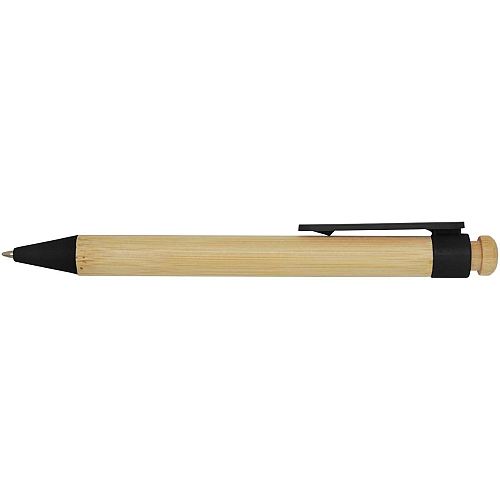 Rattan bamboo and recycled plastic ballpoint pen (black ink) 3