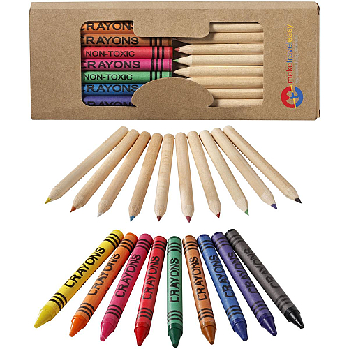 Lucky 19-piece coloured pencil and crayon set 2