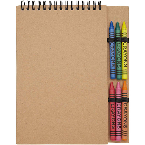 Doodle A5 spiral soft cover notebook and crayon set 3