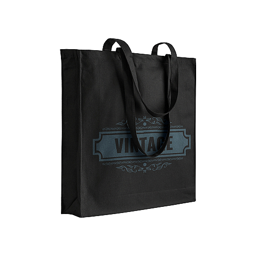 250 g/m2 cotton shopping bag, long handles and gusset, zip closure 4