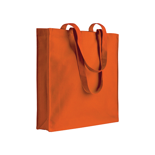 250 g/m2 cotton shopping bag, long handles and gusset, zip closure 1