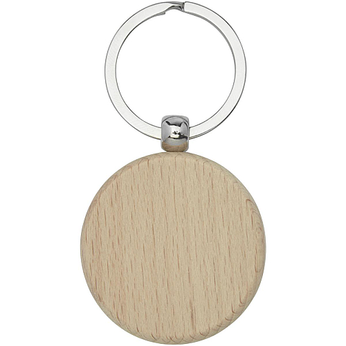 Giovanni beech wood round keychain 4