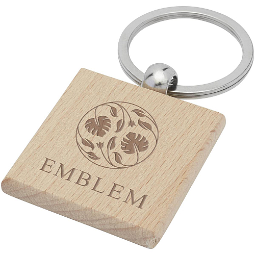 Gioia beech wood squared keychain 2