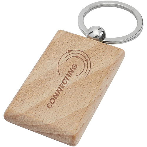 Gian beech wood rectangular keychain 2