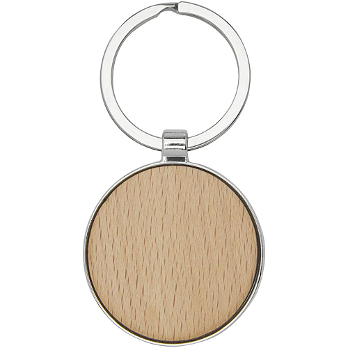 Moreno beech wood round keychain 3