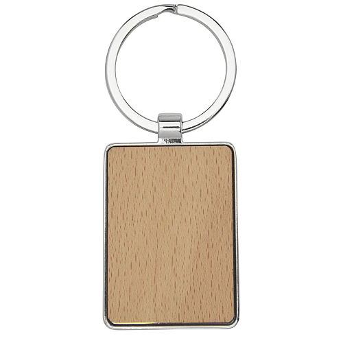 Mauro beech wood rectangular keychain 3