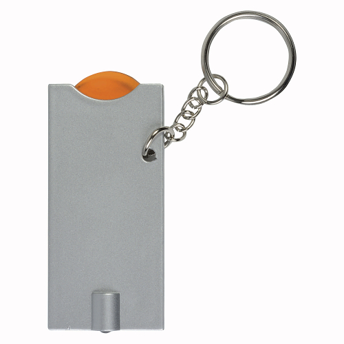 Plastic key ring with shopping trolley token and light 4