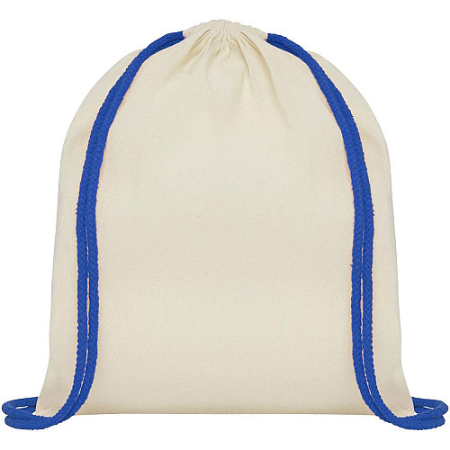 Oregon 100 g/m² cotton drawstring bag with coloured cords 5L 3