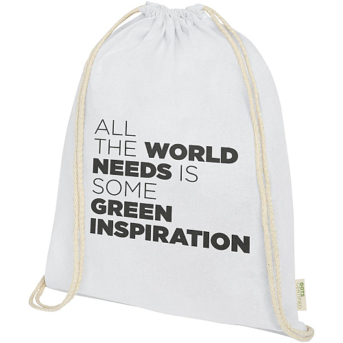 Orissa 100 g/m² organic cotton drawstring bag 5L 2