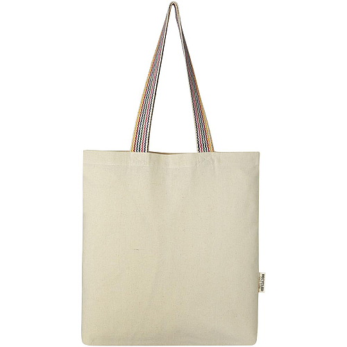 Rainbow 180 g/m² recycled cotton tote bag 5L 3