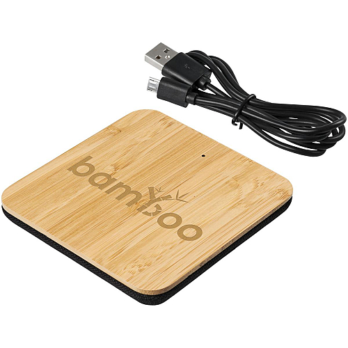 Leaf 5W bamboo and fabric wireless charging pad 2