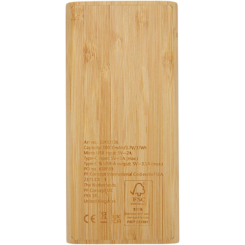 Tulda 10.000 mAh bamboo power bank 4