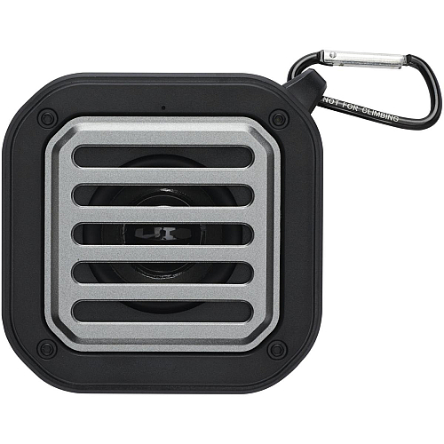 Solo 3W IPX5 RCS recycled plastic solar Bluetooth® speaker with carabiner  4