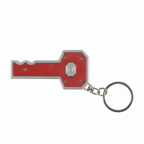 Plastic key-shaped key ring with light 2