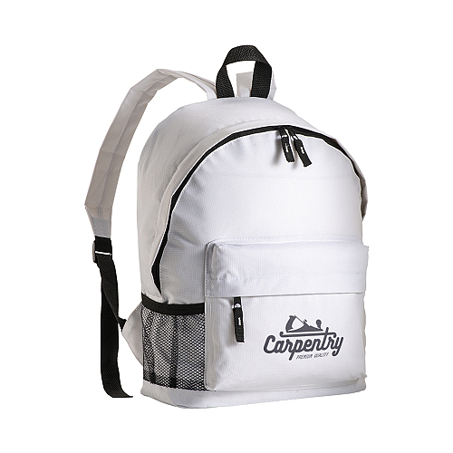 600d polyester 3-pocket backpack (one mesh side pocket). adjustable shoulder straps 3