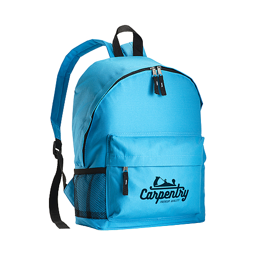 600d polyester 3-pocket backpack (one mesh side pocket). adjustable shoulder straps 3