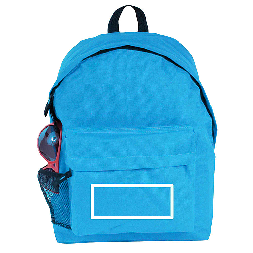 600d polyester 3-pocket backpack (one mesh side pocket). adjustable shoulder straps 4