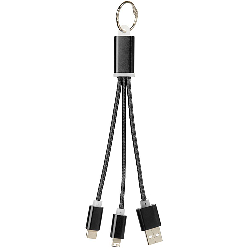 Metal 3-in-1 charging cable with keychain 3