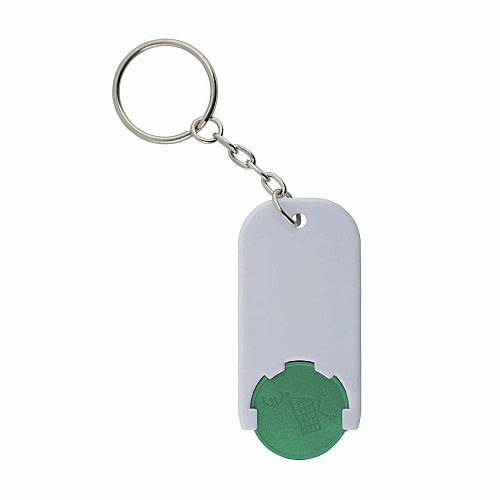 Plastic key ring with shopping trolley token 2