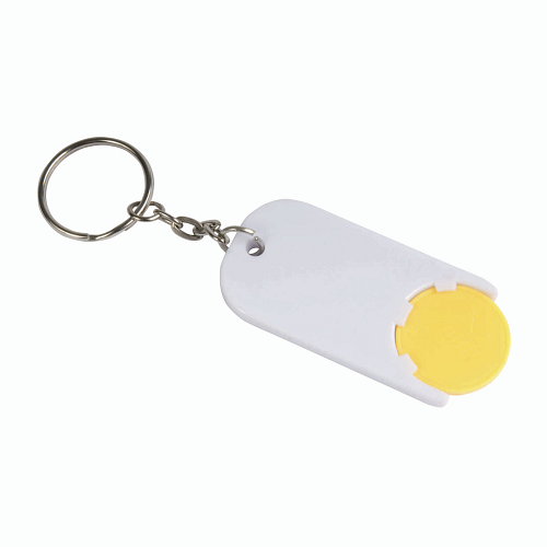 Plastic key ring with shopping trolley token 1