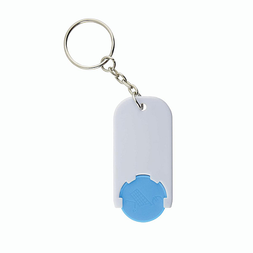 Plastic key ring with shopping trolley token 2