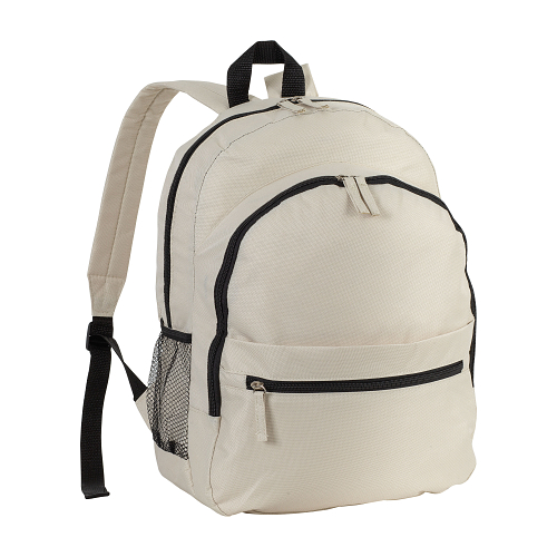 600d polyester 6-pocket backpack (two mesh side pockets). front pocket with velcro 1