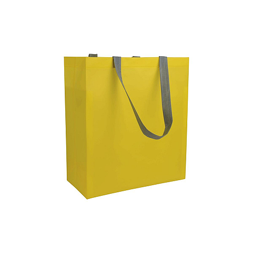 Laminated, heat-sealed 100 g/m2 non-woven fabric shopping bag with gusset 1