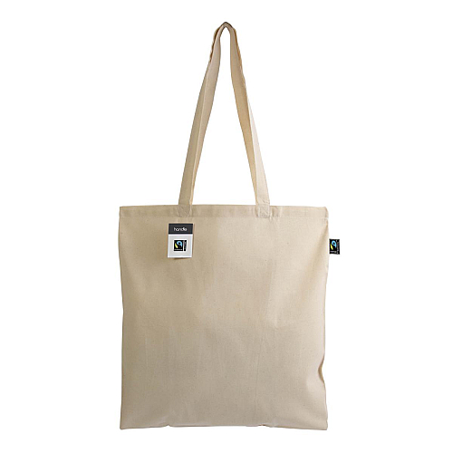 140g/m2 fairtrade® shopping bag, long handles and bellows 2