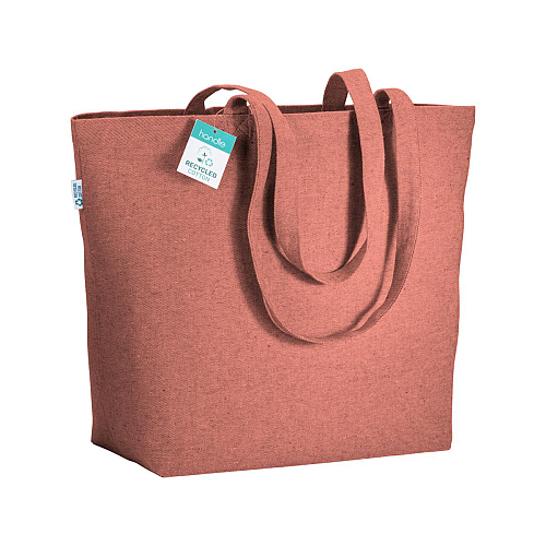 280g/m2 recycled cotton shopping bag, long handles and gusset 1