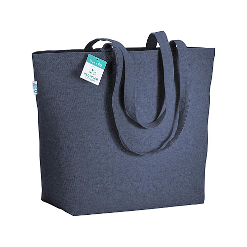 280g/m2 recycled cotton shopping bag, long handles and gusset 1