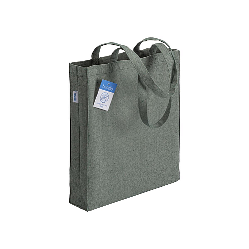 280 g/m2 recycled cotton carbon neutral shopping bag, long handles and gusset 1