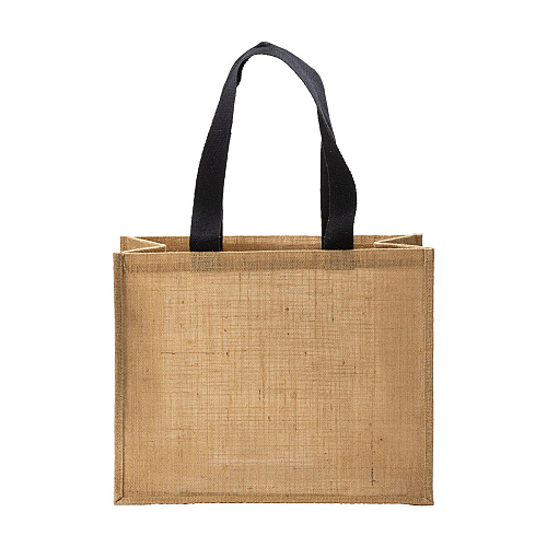 Jute shopping bag, long handles and gusset 2