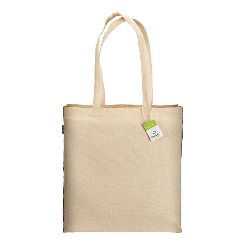 220/g m2 organic cotton shopping bag, long handles and gussets 2