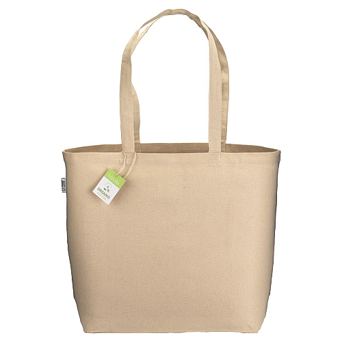 220/g m2 organic cotton shopping bag, long handles and bottom gusset 2