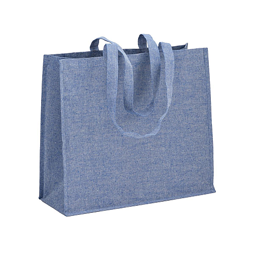 120 g/m2 recycled cotton shopper with PP inner coating, long handles and gusset 1