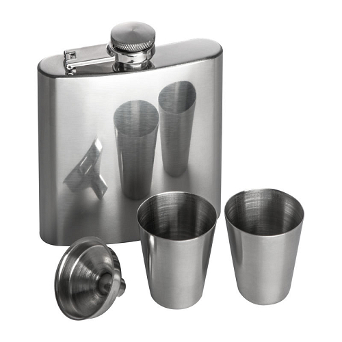 Hipflask set with 2 cups 1