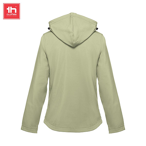 Womens softshell with removable hood 4