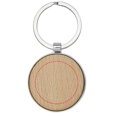 Moreno beech wood round keychain 4